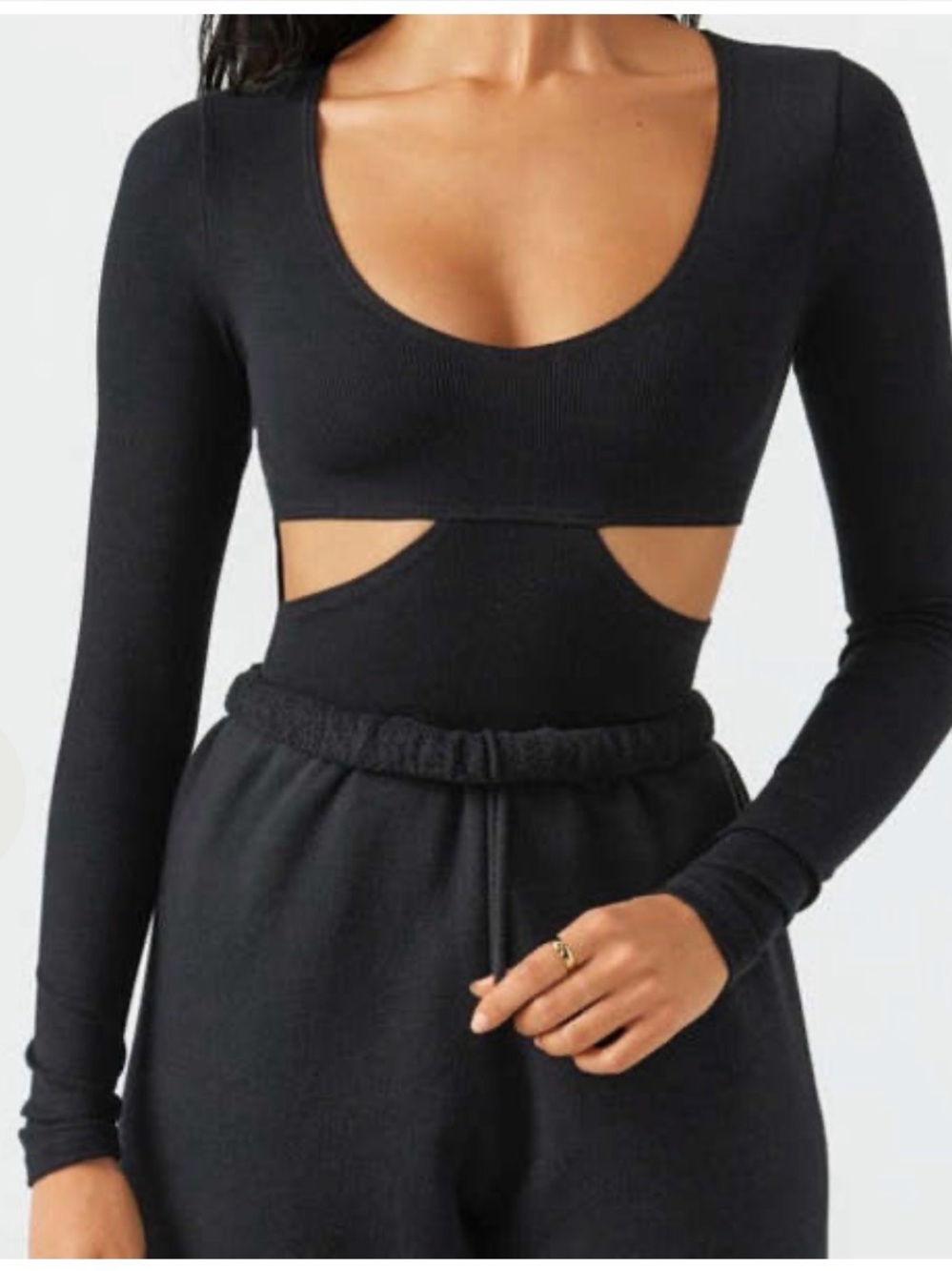 JOAH BROWN Fitted Cutout Long Sleeve M/L